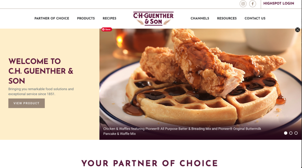 CH Guenther Foodservice website