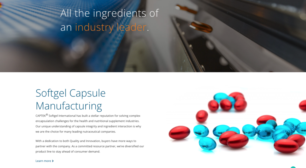 Captek Softgel International website