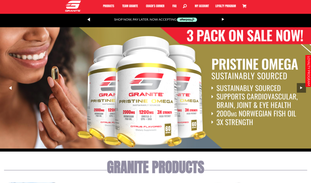 Granite Supplements website